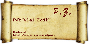 Pávlai Zoé névjegykártya